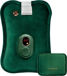 Vulpes Goods® - Elektrische Kruik - Digitaal Display - Zacht Groen Flanel