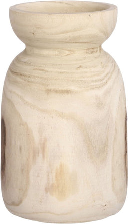 Mica Decorations Naturo Vaas - 20x20x32 cm - Hout - Bruin