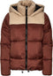 NOISY MAY NMALES LS PADDED COLORBLOCK HOOD JCKT - Dames Jas - Bruin Beige - Maat XL