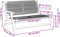 vidaXL - Ligbank - Zwart - 76x122x73 - cm - Massief - Acaciahout