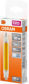 OSRAM LED Slim Line slanke meerkleurige LED-lamp met R7s retrofit-basis, 8 W / 806 lm, helder, koel wit licht met 4000 K, niet-dimbaar, IP20, loodvrij glas, 16 mm diameter.