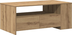 vidaXL - Salontafel - - - Artisan - Eiken - - - 102x55x43,5 - cm - - - Gemaakt - van - Verwerkt - Hout