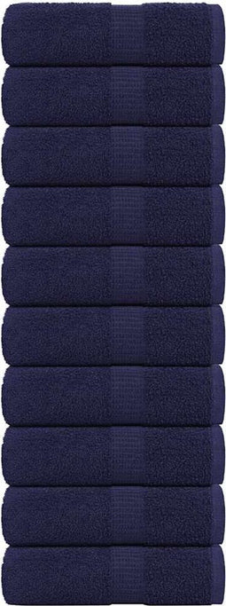 vidaXL - Gastendoekjes - 10 - st - 30x50 - cm - 360 - g/m² - 100% - katoen - marineblauw