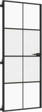 vidaXL - Binnendeur - smal - 83x201,5 - cm - gehard - glas - en - aluminium - zwart