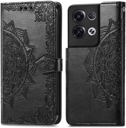 iMoshion Hoesje Geschikt voor Oppo Reno 8 Pro 5G Hoesje Met Pasjeshouder - iMoshion Mandala Bookcase - Zwart