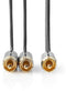 Nedis CATB24000GY30 - RCA naar 2x RCA kabel - 300 cm - Grijs