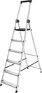 BRASQ Huishoudtrap 6-treden - Inklapbaar aluminium - Antislip - Zilver
