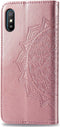 Hoesje Met Pasjeshouder Geschikt voor Xiaomi Redmi 9A - Mandala Bookcase - Roze