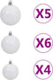 vidaXL - Kunstkerstboom - met - verlichting - en - kerstballen - 120 - cm - wit