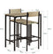 SoBuy OGT03 - Eettafel 3 Delige set - Bartafel met 2 krukken - Naturel