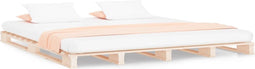 vidaXL - Palletbed - massief - grenenhout - 140x200 - cm