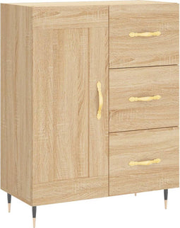 vidaXL - Dressoir - 69,5x34x90 - cm - bewerkt - hout - sonoma - eikenkleurig