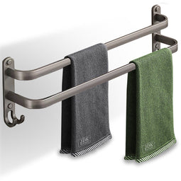 JDK - Handdoekrek 2 delig - Zelfklevend 60cm - Grijs