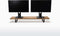 Oakywood Desk Shelf - Massief Eiken / Zwart - Echt Hout Dual Monitor Standaard Beeldschermverhoger Clean Desk Ergonomisch Stijlvol