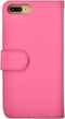 Apple iPhone 8 Plus & 7 Plus - Book Case - Leer met Kaartsleuven en Lanyard - Magenta