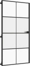 vidaXL - Binnendeur - smal - 102,5x201,5 - cm - gehard - glas - en - aluminium - zwart