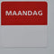 Etiket maandag wit/rood 25x25mm 500 stuk