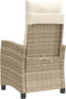 vidaXL - Tuinstoel - verstelbaar - met - kussens - poly - rattan - beige