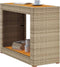 vidaXL Tuinbijzettafel met houten blad 100x40x75 cm poly rattan beige