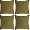 vidaXL - Kussenhoezen - linnen - look - 40 - x - 40 - cm - antraciet - 4 - stuks