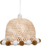Atmosphera Kids kinderlamp/Hanglamp bamboe met pompons - Ø28xH20cm