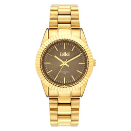 IKKI BRONX BX15 Dames Horloge - 3ATM Waterdicht - RVS - Goudkleurig / Taupe