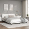 vidaXL - Bedframe - met - hoofdbord - kunstleer - wit - 160x200 - cm