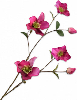 Silk-ka Kunstbloem-Zijden Bloem Helleborus Tak "Real Touch" Paars-Roze 94 cm