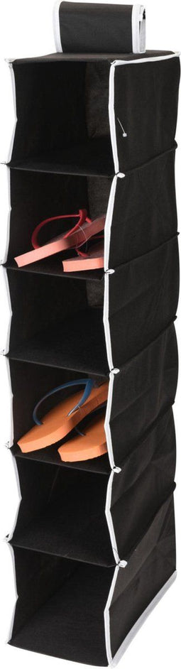 Universeel Hang organizer - Hangkast - 6 vakken - 15 X 30 X H84 cm - Zwart