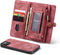 Caseme - vintage 2 in 1 portemonnee hoes - Geschikt voor iPhone 13 Mini - Rood