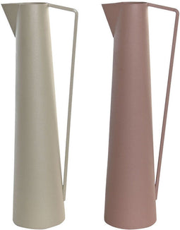 Vaas DKD Home Decor 15 x 11 x 45 cm Beige Roze Ijzer (2 Stuks)