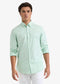 McGregor Heren Overhemd - Stretch Oxford - Kleine Streep - Lichtgroen - Regular Fit - Lange Mouw
