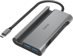 Hama Connect2Mobile V2 - USB-C-hub met 7 aansluitingen - 4K HDMI - Antraciet