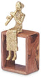 Decoratieve figuren Blokfluit Bruin Hout Metaal 13 x 27 x 13 cm