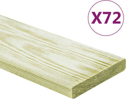 vidaXL - Terrasplanken - 72 - st - 8,64 - m² - 1 - m - massief - grenenhout