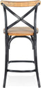 Alterego Cottage Mini Barkruk - Zwart Verouderde Walnoten Afwerking - 47x50x100cm
