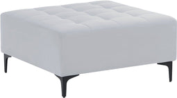 ABERDEEN - Ottomaan - Lichtgrijs - Fluweel