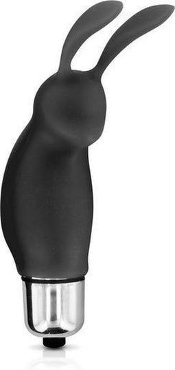Glamy - Minivibrator met Konijn - Zwart - 11cm