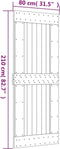 vidaXL - Schuifdeur - met - beslag - 80x210 - cm - massief - grenenhout