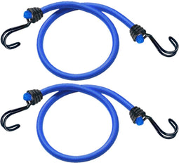 Set van 2x stuks bagagespin/snelbinders 120 cm blauw - Snelbinders - Spanelastieken met haken