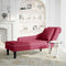 vidaXL - Chaise - longue - met - kussen - en - rechterarmleuning - fluweel - wijnrood