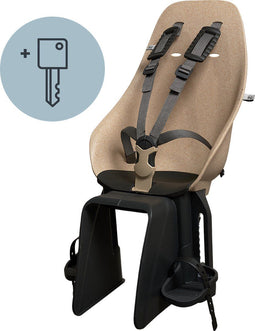 Urban Iki BIO Fietsstoeltje Achter - 5-puntsgordel - TÜV goedgekeurd - Oishi Beige/ Bincho Black