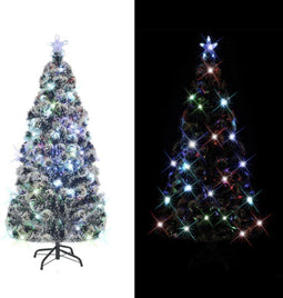 vidaXL - Kerstboom - met - LED - en - standaard - 210 - cm - glasvezel