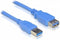 Delock USB 3.0-A male-female - Verlengkabel 5m - Blauw