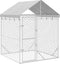 vidaXL - Hondenkennel - met - dak - 2x2x2,5 - m - gegalvaniseerd - staal - zilver