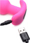 XR Brands Vibrating Silicone Butt Plug with Remote Control pink