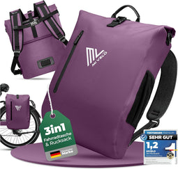 MIVELO 3-in-1 Fietstas, Rugzak & Schoudertas – Waterdicht, 20L, 42x32x15 cm – TPU, Seringpaars – Met