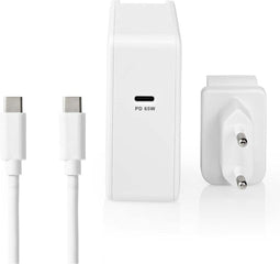 Nedis WCPD65W105WT - Wandlader - 65W USB-C PD 3.0 - Wit