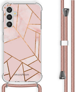 iMoshion Hoesje Geschikt voor Samsung Galaxy A34 (5G) Hoesje Met Koord - iMoshion Design Hoesje met Koord - Roze / Pink Graphic