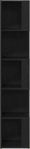 vidaXL - Hoekkast - Zwart - Eiken - 33x33x164,5 - cm - Kunststof - Hout